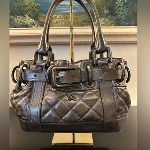 BURBERRY Calfskin Quilted Beaton Gunmetal